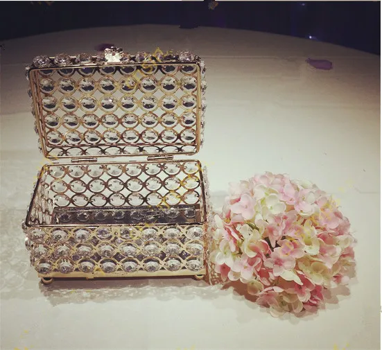 Boîte à bijoux en perles de cristal pour la décoration de mariage