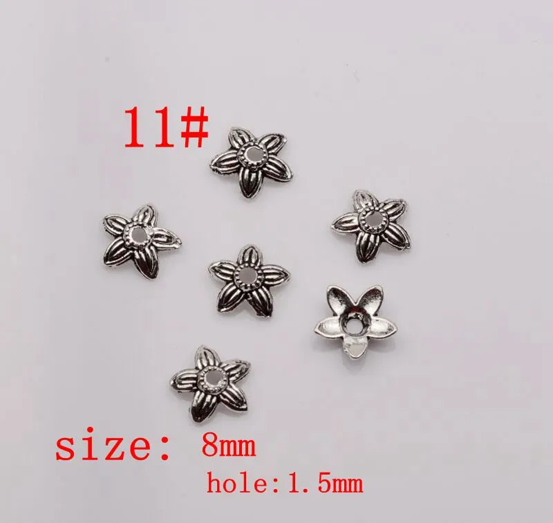 Antique silver Alloy 14- Style Flower Bead Cap For Jewelry Accessories mm30