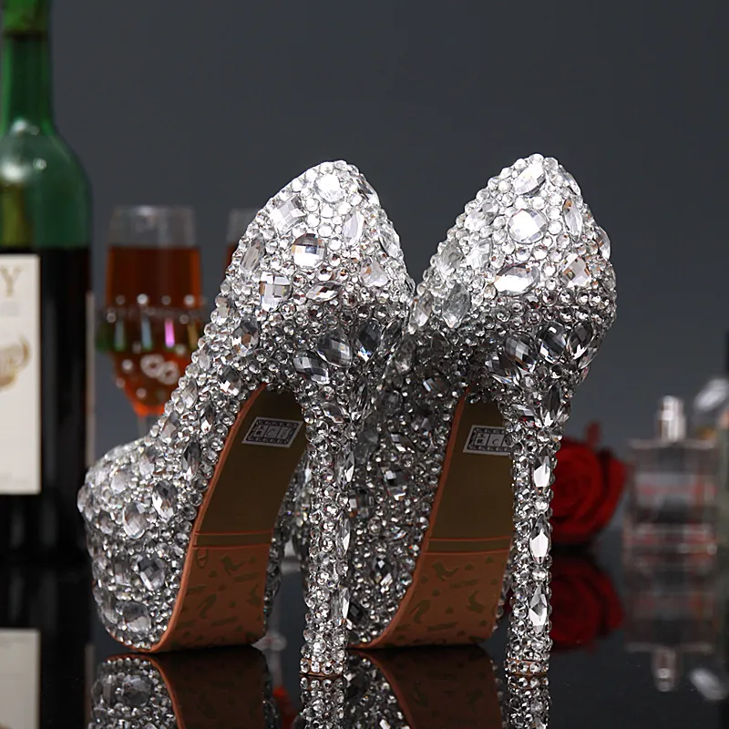 Silver diamond heels for prom discount