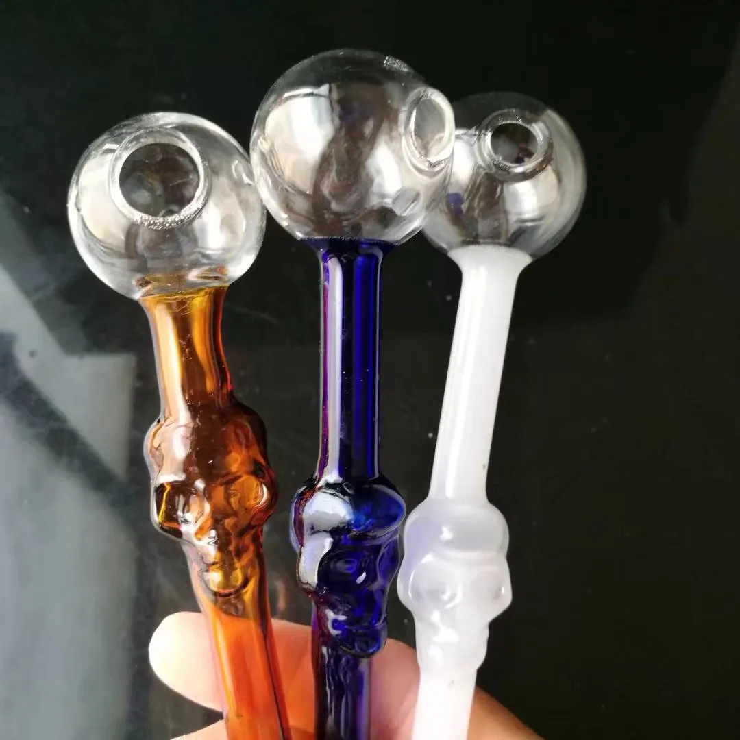 Color Skeleton Burning Pan, Burger Pipes Water Pipes Glass Pipe Oil Rigs Smoking 