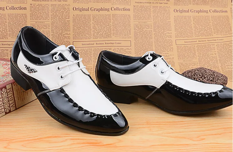 (San) 2015 erkekler iş resmi deri elbise ayakkabı moda beyaz deri oxfords ayakkabı erkekler için düğün rahat ayakkabılar