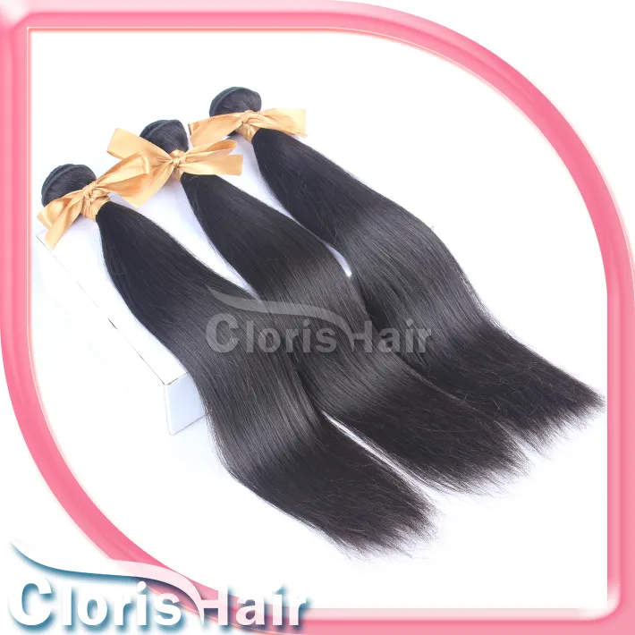 Top Brasilianska Virgin Hair Straight 2 Bundlar Erbjudanden Billiga Mänskliga Hårväv Obehandlat Brasensk Silky Rak Hårförlängningar Friska End