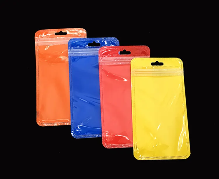 Spersonalizowana konstrukcja Kolorowa pusta plastikowa plastikowa blokada na zamek błyskawiczny torby na prezentowe torby na słuchawki do słuchawki do iPhone'a 5S6S7 Samsung 4890071