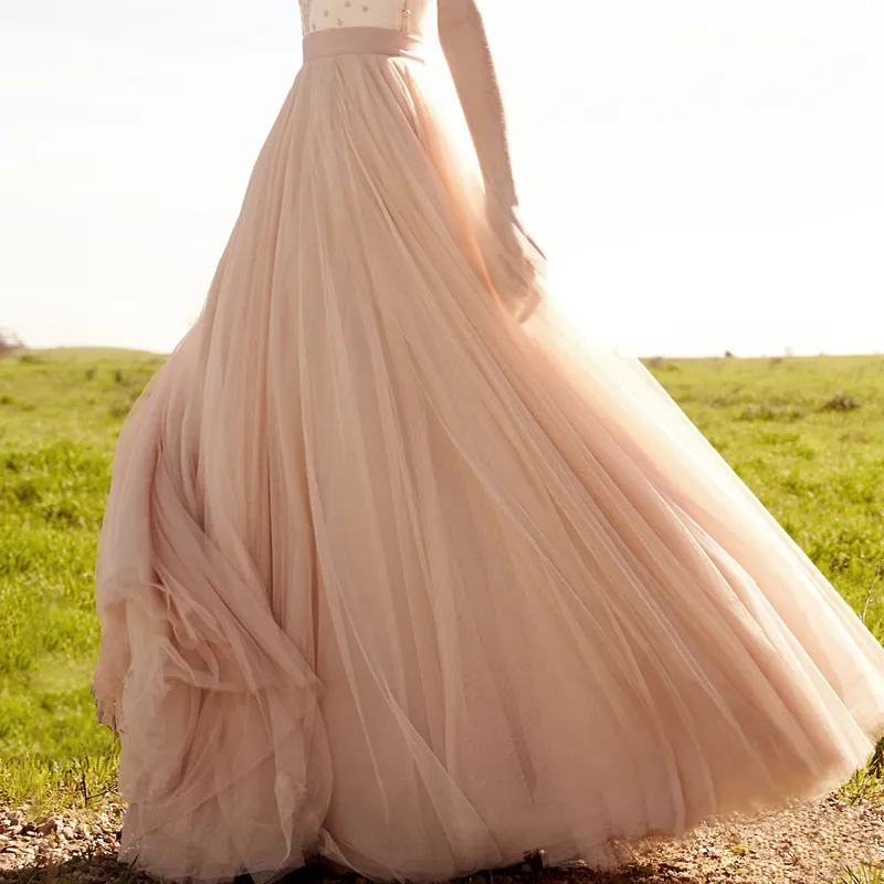 블러쉬 웨딩 Petticoats Overly 부드러운 Tulle 전체 길이 롱 스커트 웨딩 Petticoats Bridal Accessories Bridal Wedding Skirt Dress Slips