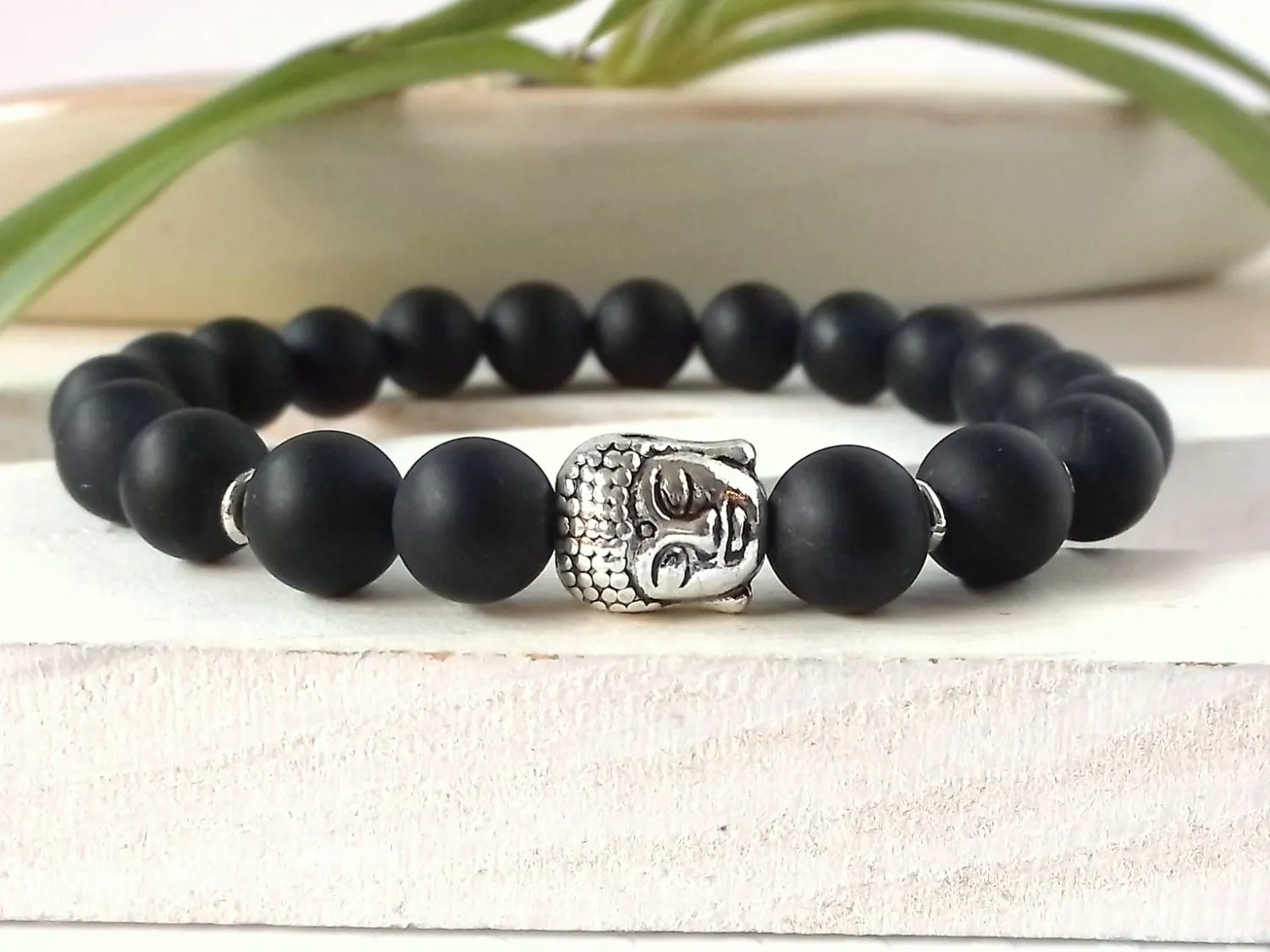 SN0263 Pierre Naturelle Perle Bouddha Bracelets Argent Bouddha Bracelet Yoga Bracelet Spirituel Lava Rock Guérison Homme Bracelet Livraison Gratuite