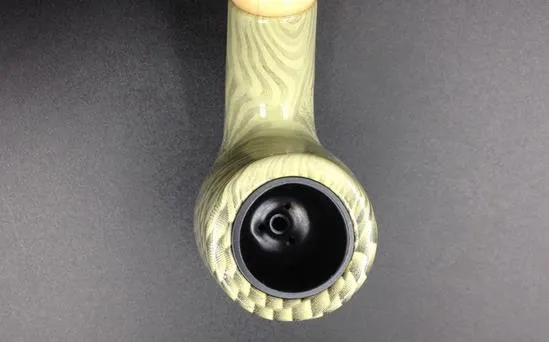 Grön Ebony Cigarette Holder Pipe Tobacco Curved Shank By Hand Fighting, Wholesale Glas Bong, Glass Hookah Tillbehör, Färg Slumpmässig Deliv
