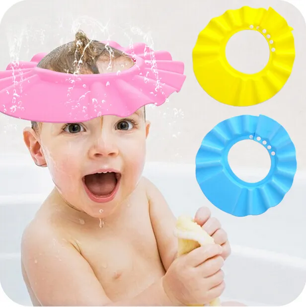 2015 Safe Shampoo Baby Shower Cap Bagno Bagno Proteggi Cappello morbido Cappello per bambini Bambini Bambini Gorro de Ducha Tonsee WG10