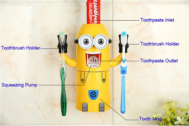 Despicable Me Minions Toothbrush Holder Automatic Cartoon Toothpaste