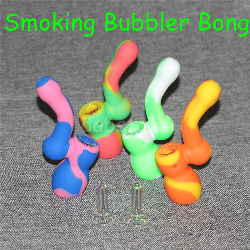 Brokahs colorés Silicone Huile Bongs avec bol en verre Tuyau d'eau de silicium DAB RIB DABING DABBING TOOL GRATUIT DHL