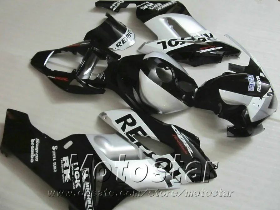 Injectie Mold Carrosseriebereiken voor Honda CBR1000RR 04 05 Black Silver Repsol CBR 1000 RR 2004 2005 Freeship Fairing Kit KA86