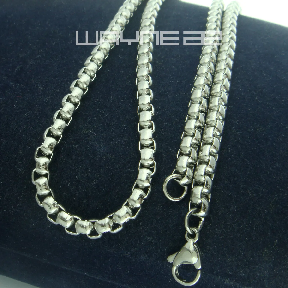 Or blanc rempli 50cm Longueur 3.8mm Épaisseur chaîne à maillons Collier N240