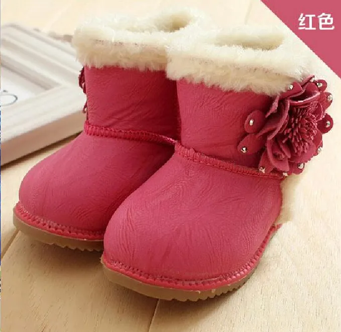 Hot!girls Baby Cotton Shoes Winter Boots Infant Snow Boots Flowers Cotton Boots Kids Boots Girls