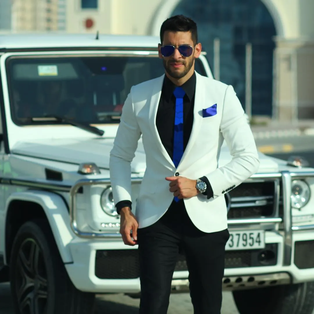 Haute qualité une seule veste pour hommes musclés mode dernières conceptions de manteau blanc mode tenues de mariage formelles