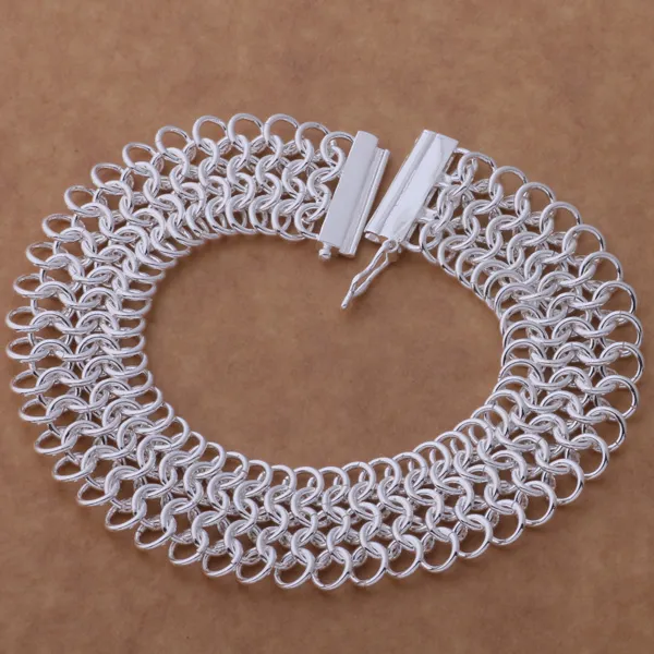Free Shipping with tracking number Top Sale 925 Silver Bracelet Loopy Bracelet Silver Jewelry 10Pcs/lot cheap 1781