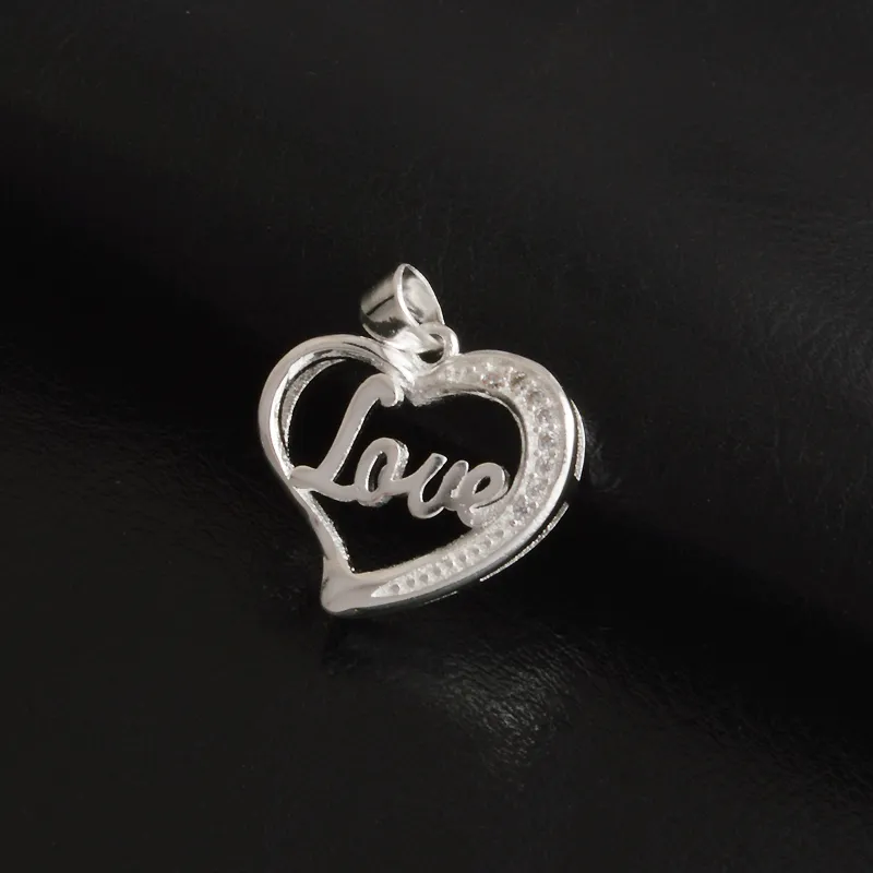 Kostenloser Versand Mode hohe Qualität 925 Silber Liebe Herz mit Diamantschmuck 925 Silber Halskette Valentinstag Urlaub Geschenke Hot 1705