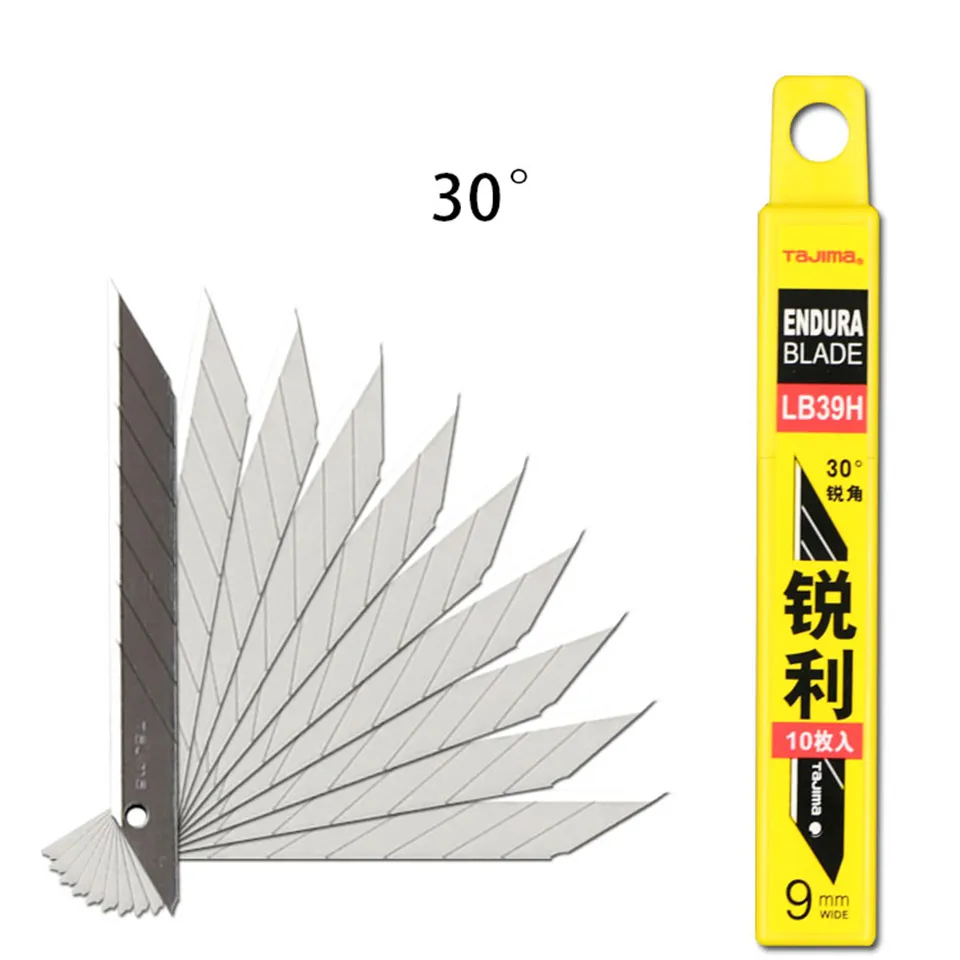 Japanese Tajima Knife Carbon Steel Snap Off Utility Sharp Knife 30 Degree  Replacement Blade 9mm 10 Blades/Pack LB39H From Sallyyang0301, $2.62