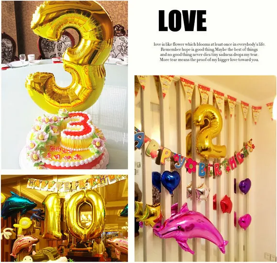 16 인치 귀여운 실버 골드 알파벳 AZ 포일 편지 번호 09 풍선 새해 생일 파티 웨딩 장식 사랑 Ballon8424940