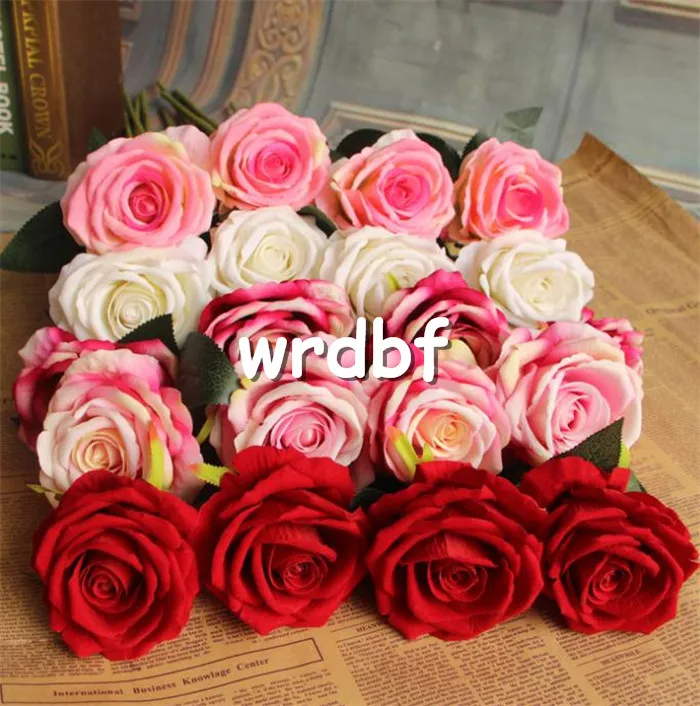 Rose en velours à tige unique, 70cm/27.56 pouces, fleurs artificielles en flanelle, Roses d'acacia pour pièce maîtresse de mariage, 7 couleurs disponibles