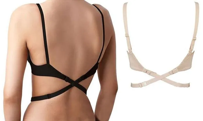 Justerbar omvandlare låg ryggrygglös BRA -bandadapter Extender Hook Women's Underwear Intimates Accessorie Svart naken vit droppe frakt