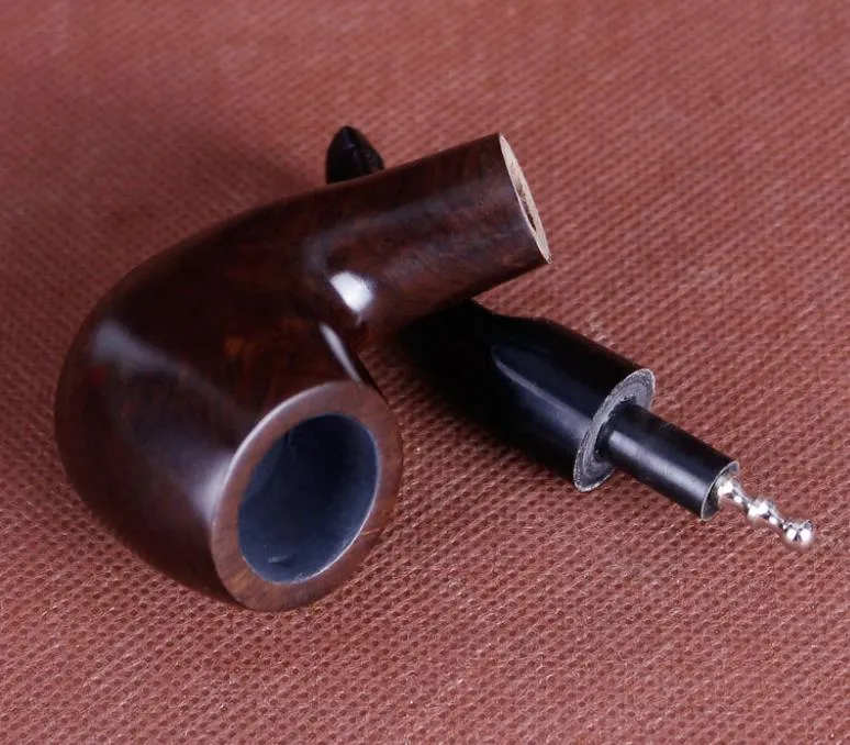 Mini pipa portatile in ebano con filtro staccabile, martello curvo, in ebano piccolo