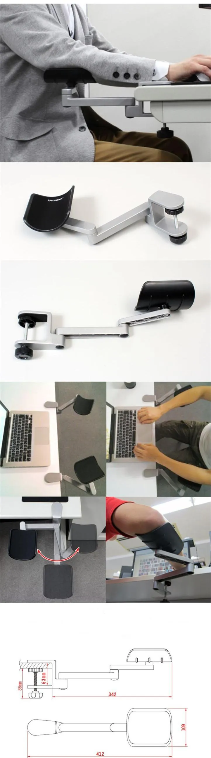 ☆ DHgate 인체 공학 알루미늄 엘보우 스탠드 : 범용 노트북 데스크탑 손목 지원 브래킷 | ₩107,945부터