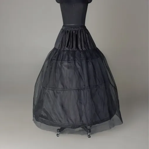 Vit tyll brud klänning crinoline boll klänning brud klänning petticoat 3 stål ring golvlängd bröllop klänning slip stil bröllop pet249h