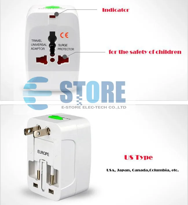 En Düşük lot World Universal AC Güç Dönüştürücü Adaptör Uluslararası Seyahat Adaptör Fişi Eu US UK Uzantısı DHLFED6674958