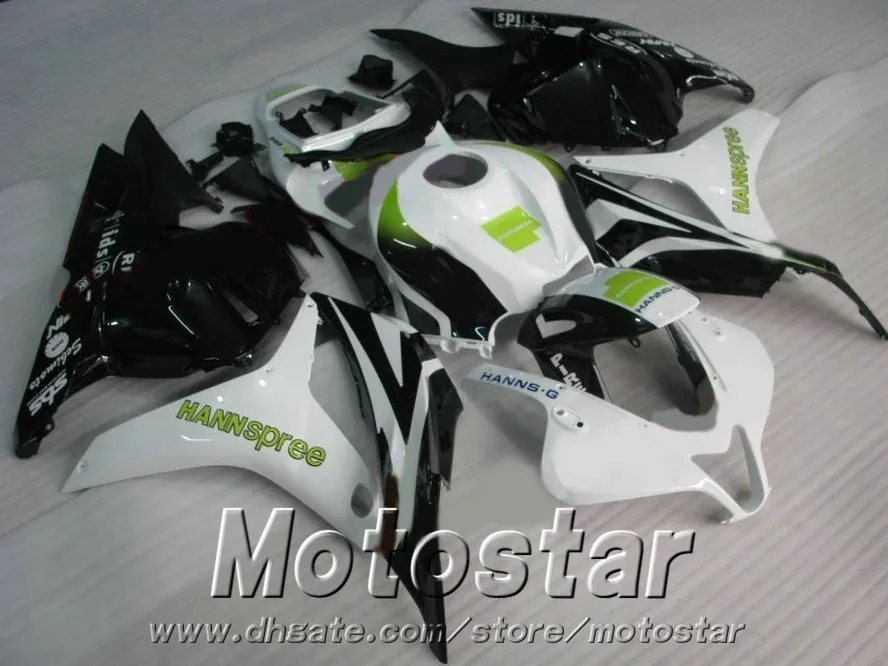 Injectie Molding Personaliseer Realing Kit voor Honda CBR600RR Verklei Verkleiningen 2009 2010 2011 WITTE BLACK HANNSPREE MOTOBIKE CBR 600 RR 09 10 11 YR11