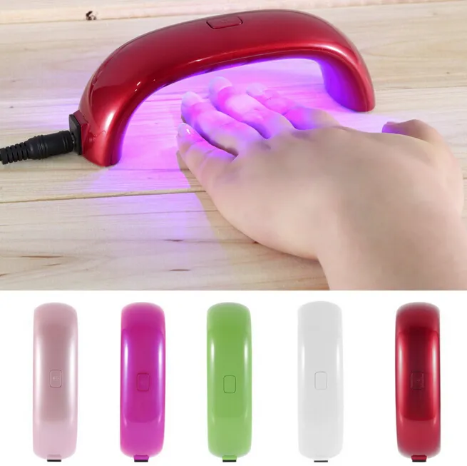 Taşınabilir LED Lamba Tırnak Kurutucu Mini Tırnak Lambası Gökkuşağı Şekilli UV Jel Oje Çalışmak için 9 W Kür Kabuk Ücretsiz Kargo