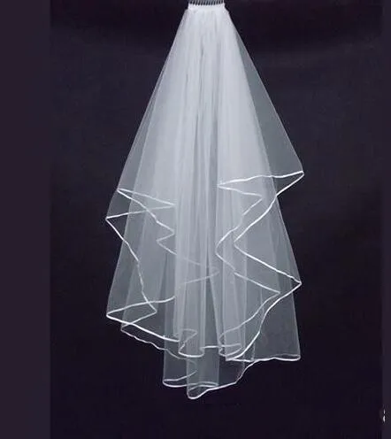 Cheapest Two-Layer Wedding Veils Real Garden Veils Shoulder-Length With Comb High Quality White Veils for Wedding HT50245S