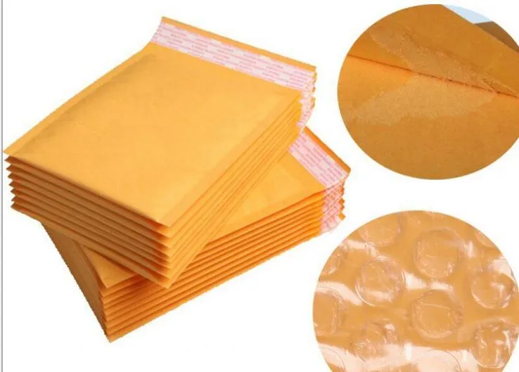 Kraft Papier Koperty Air Mail Torby Powietrzne Pakowanie Bubble Amording Wyściełane Koperty Wrap Złoty 160mm * 140mm 6,29 * 5.5 calowa Drop Shipping