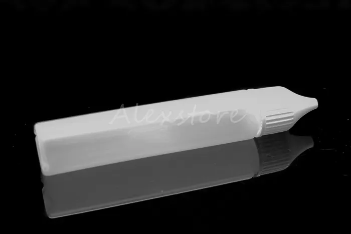 30 ml tomma flaskor Slim Pen Style E-Liquid E Juice Oil Plastic Pe Bottle Long Thin Tip Droper Droper Bottle White Black Caps