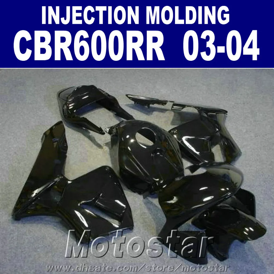 Personnalisez le moulage par injection noir pour HONDA CBR 600RR carénage 2003 2004 ensemble cbr600rr 03 04 pièces de carénage QJZX