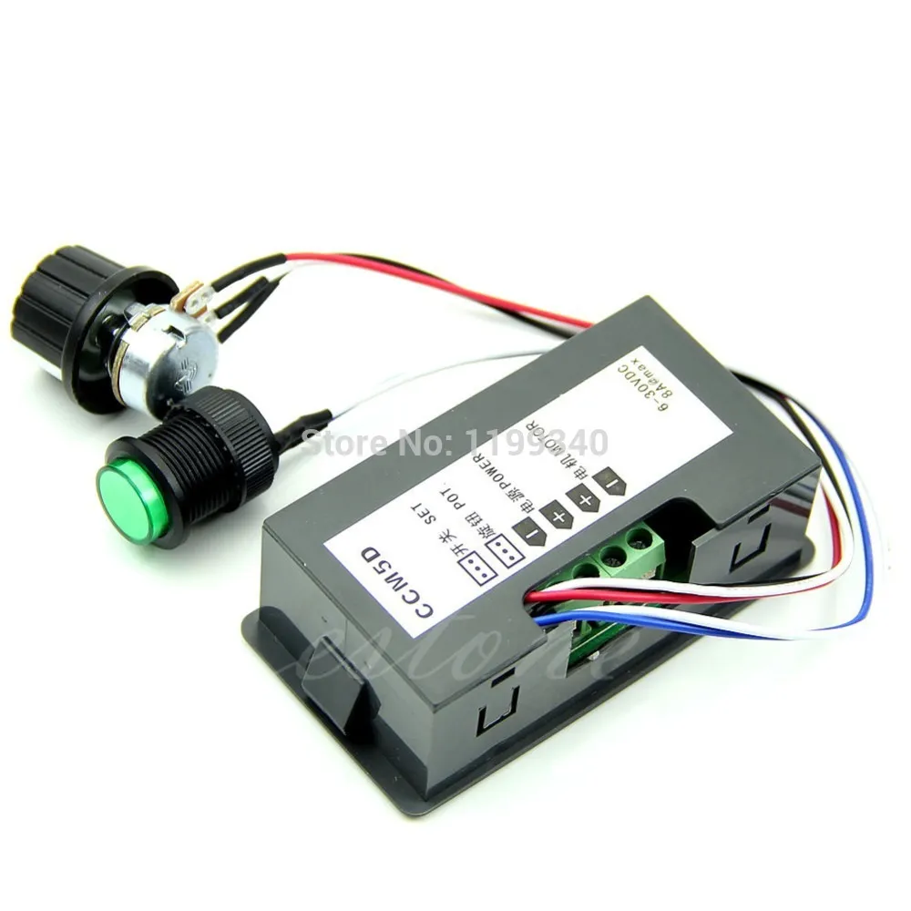 Wholesale-A25 hot-selling Motor DC 6-30V 12V 24V Max 8A PWM Speed Controller With Digital Display & Switch free shipping