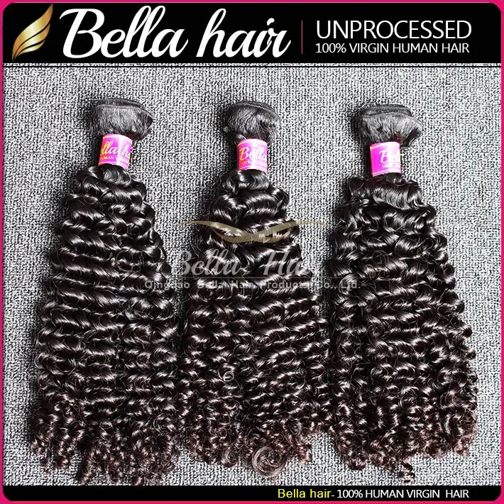 BellaHair® Unprocessed 8A Brazilian Bundles Virgin Hair Extensions Human HairWeave Natural Color Body Straight Loose Wave Curly