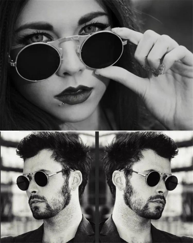 Steampunk sunglasses flip sales up