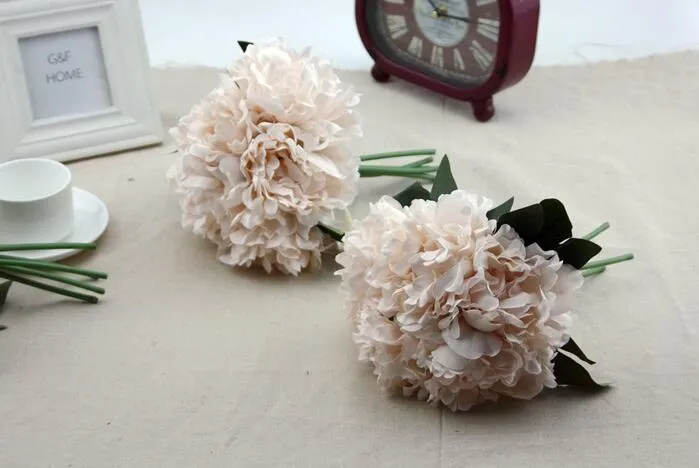 Hydrangea Bouquet Becautiful Artificial Craft Hydrangea Bouquet for Home Party Wedding Decoration Fake Bridal Silk Flowers SF011