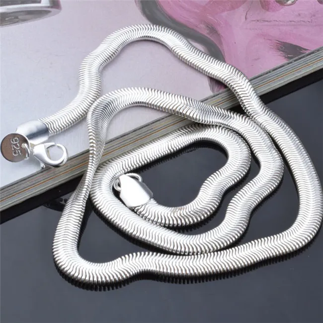 X16 Toppkvalitet 925 Silver Snake Chain Necklace 16-24INCHES 6mm Classic Fashion Smycken Fabrikspris Gratis frakt