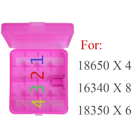 Plastic Battery Storage Boxes Case 18650 Battery Holder Container Colorful For 18650 Batteries