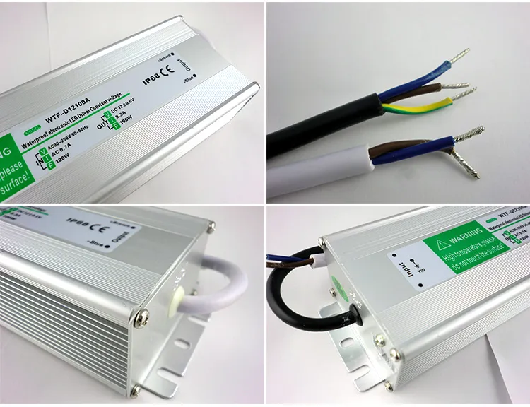 IP68 Waterdichte LED-stuurprogramma Voeding Transformator AC110V / 220V DC12V / 24V 60W 80W 100W 120W 150W 200W 250W 300W