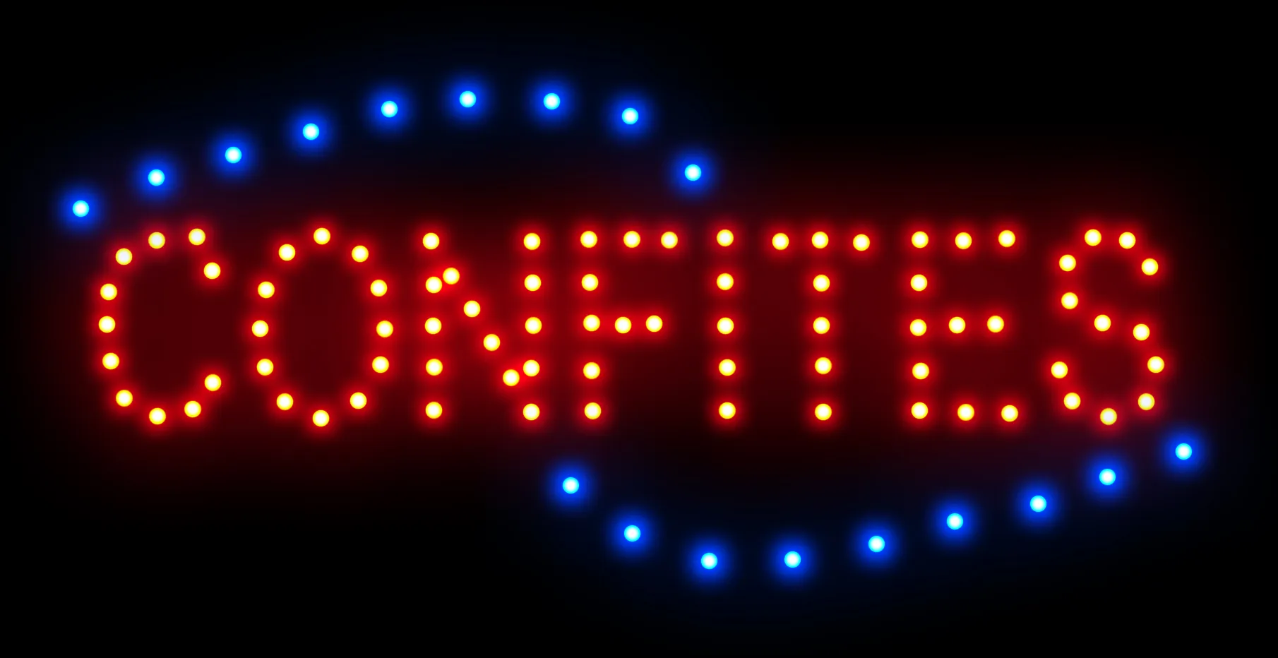 Ultra Bright LED Neon Light Animated CONFITES signe des slogans accrocheurs taille semi-extérieure 48cm * 25cm Livraison gratuite