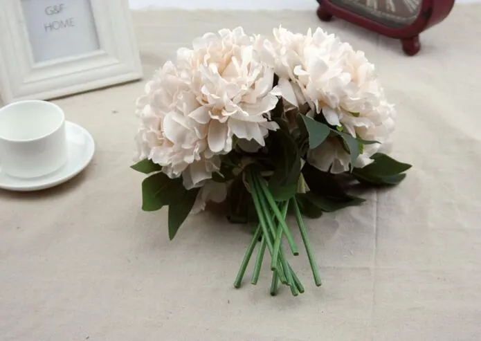 Hortensia boeket Becautiful kunstmatige ambachtelijke hortensia boeket voor Home Party bruiloft decoratie nep bruids zijden bloemen SF011