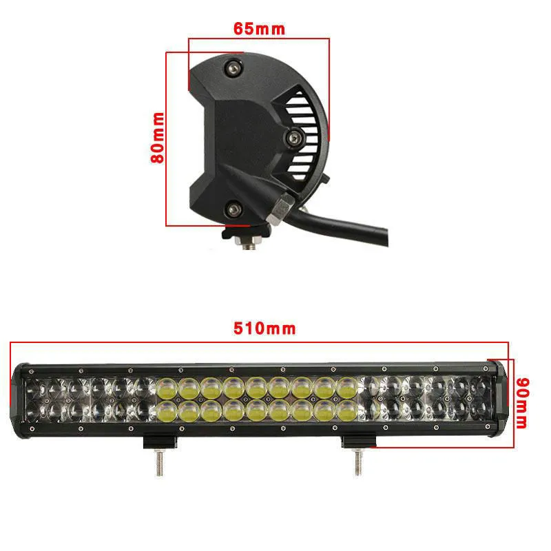 2 pièces 20 ''pouces 210W OSRAM 4D SPOT inondation COMBO barre de lumière LED IP67 étanche 10-30V 4X4 barre de lumière LED en aluminium ATV voiture hors route 4WD