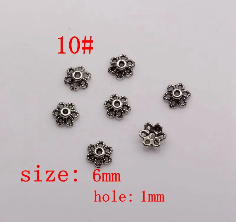 Antique silver Alloy 14- Style Flower Bead Cap For Jewelry Accessories mm30