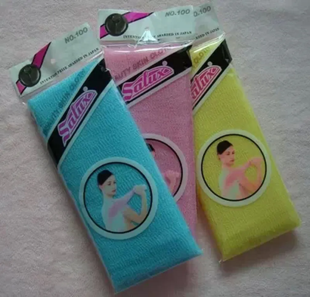 Súper duro nylon japonés exfoliante belleza belleza baño ducha de baño toalla de tela de lavado de tela de lavado múltiples colores al por mayor