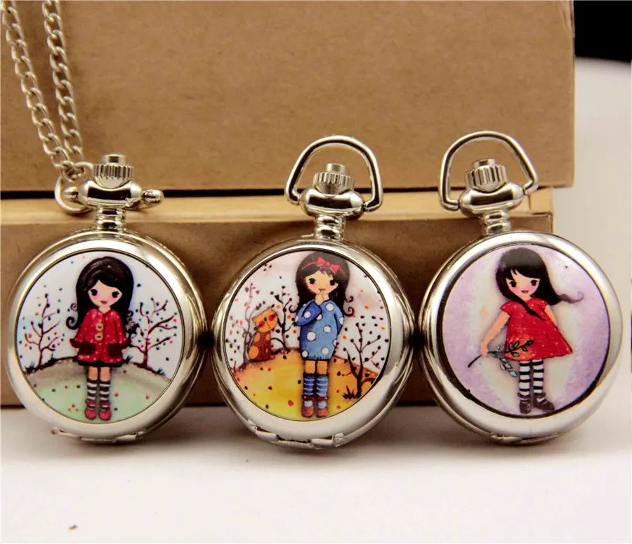 Silver High Quality Girl Pocket Watches Children Kids... From Pengle ...
