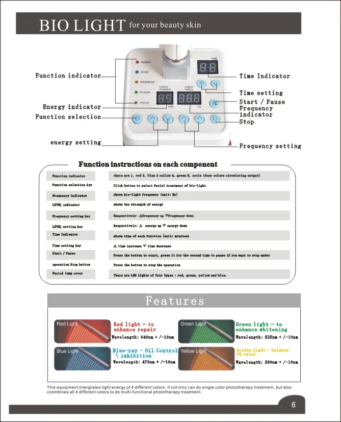 EU belastingvrije professionele bio licht therapie foton led huid verjonging acne behandeling PDT gezichtsverzorging machine schoonheidssalon apparatuur