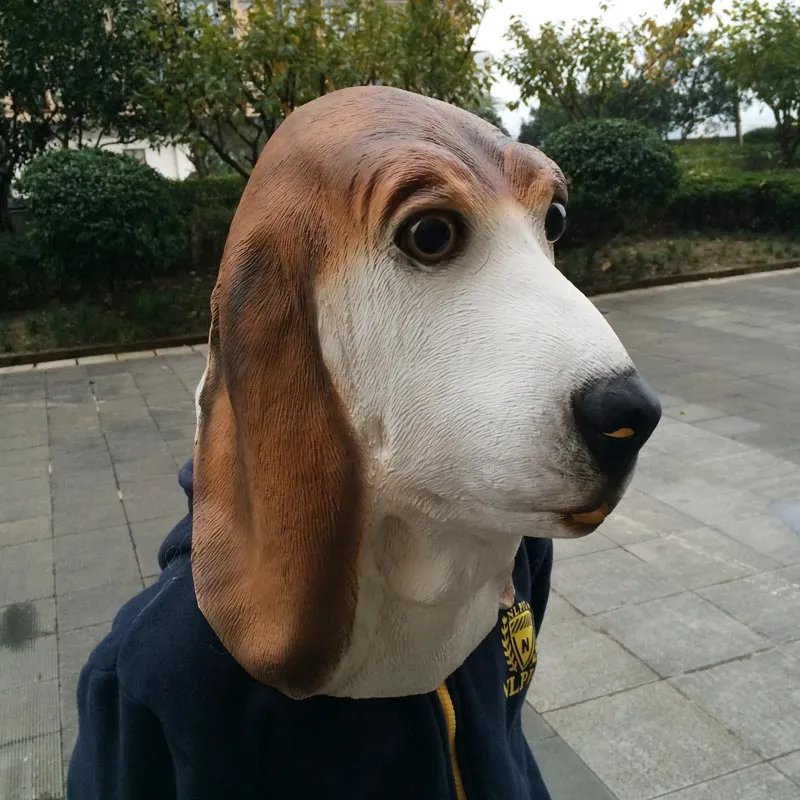 Yeni Foxhound Lateks Maske Karnaval Masquerade Parti Maskesi Gerçekçi Hayvan Baş Maskesi Sevimli Köpek Maskesi ücretsiz kargo