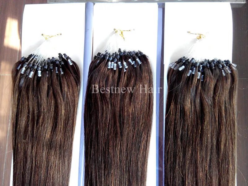 LUMMY Silicone Micro Rings Loop Hair Extensions 16quot24quot Indian Remy Human Hair 1GS 100SPack Silk Straight3046788