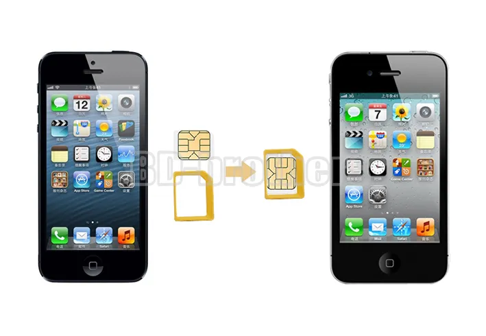 Boîte d'emballage jaune 5 dans 1 adaptateur de carte SIM en métal nano micro adaptateur avec papier de verre pour iPhone 4 5 6 LOT1343944